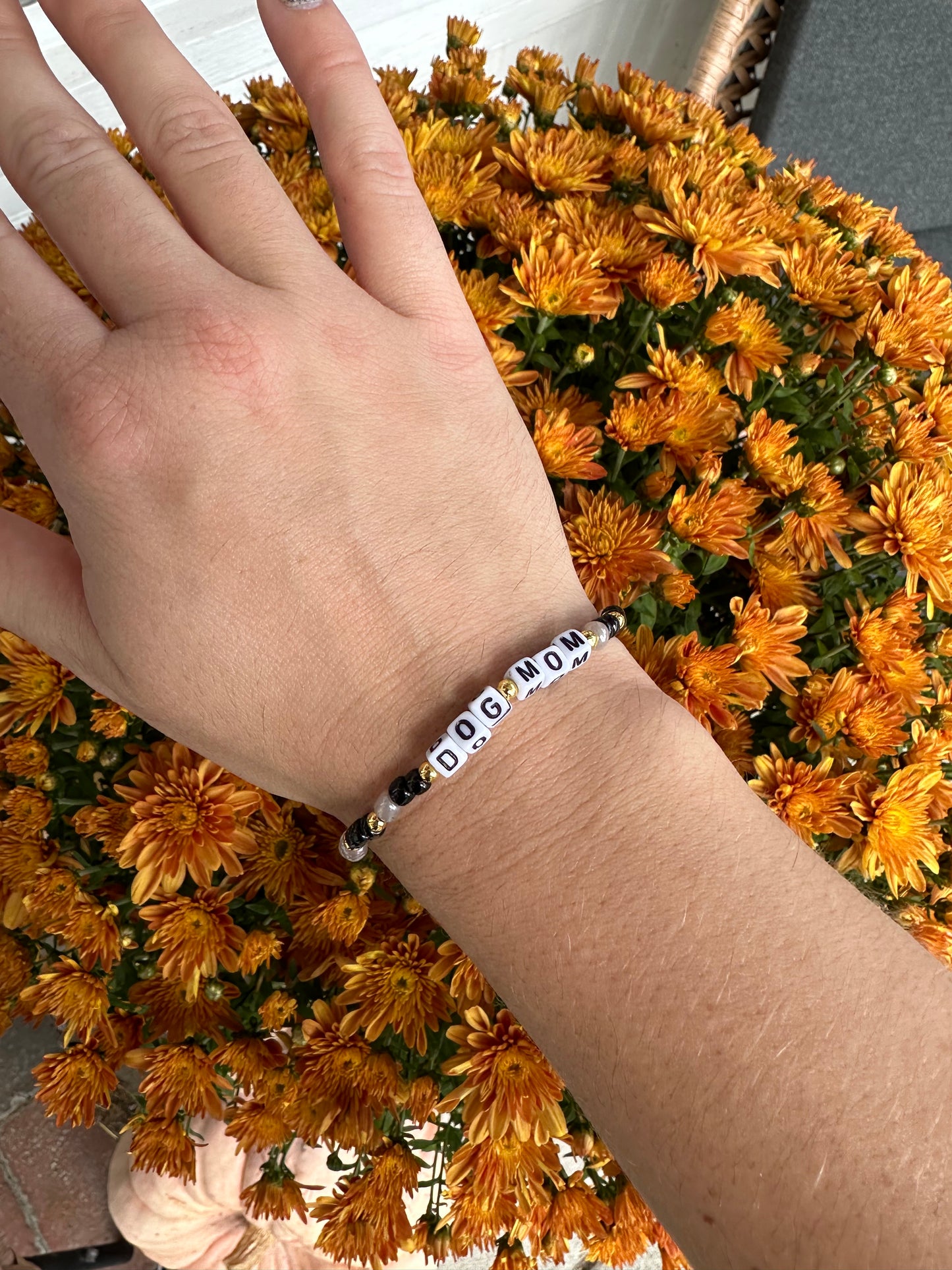 Dog Mom Word Bracelet