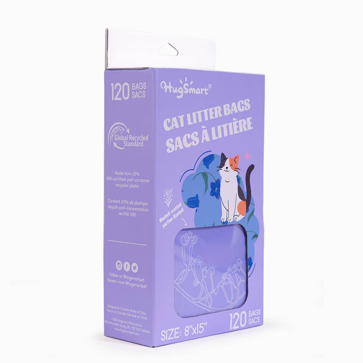 HugSmart Pet - Cat Litter Bag  | Bluebell Scented 120pcs
