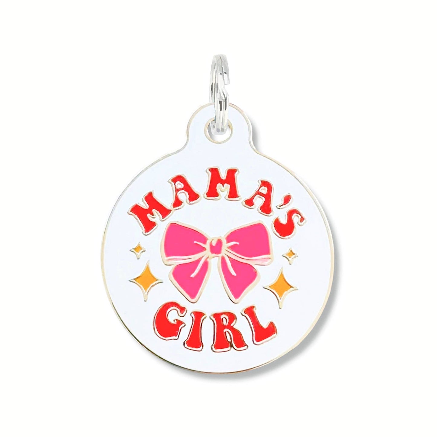 Dog Tag Collar Charm - Mamas Girl - QR Code