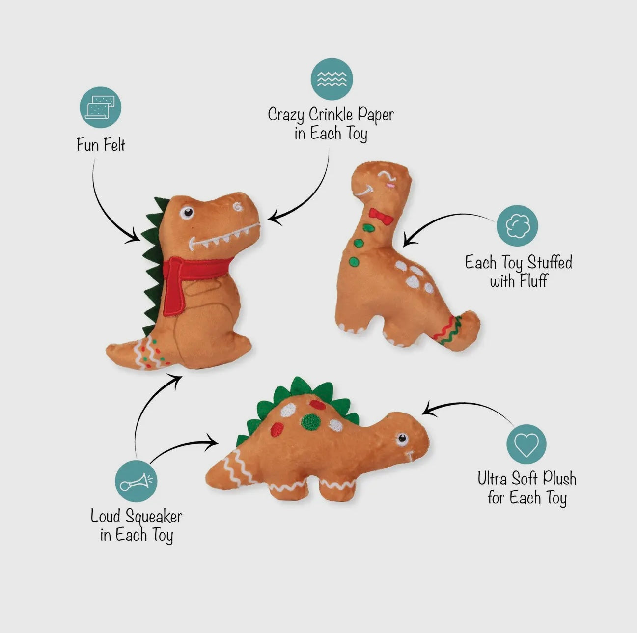 Baking Spirits Bright 3PCS Small Dog Toy Set