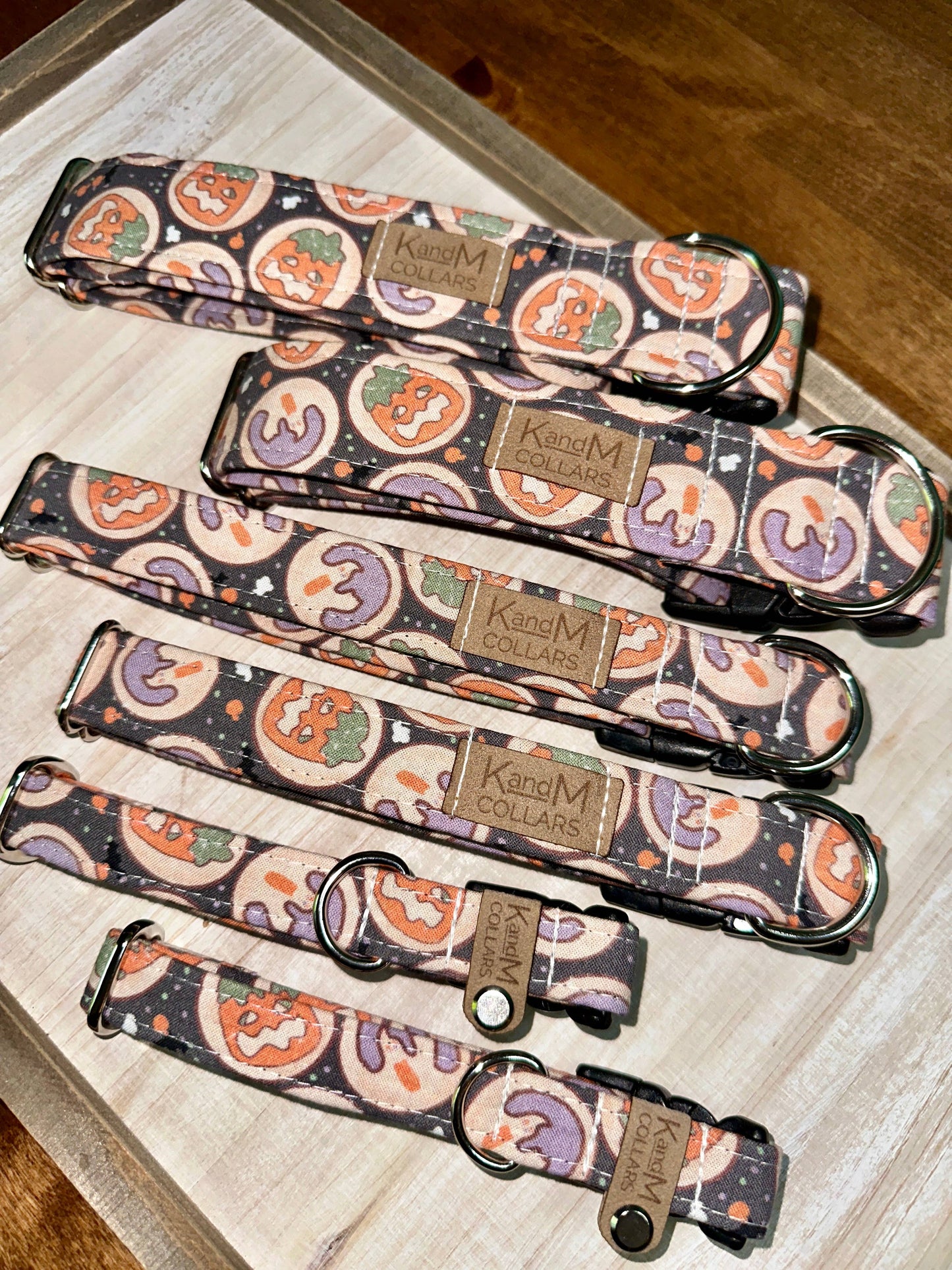Dark Halloween Cookies Dog Collar, Pet Accessory