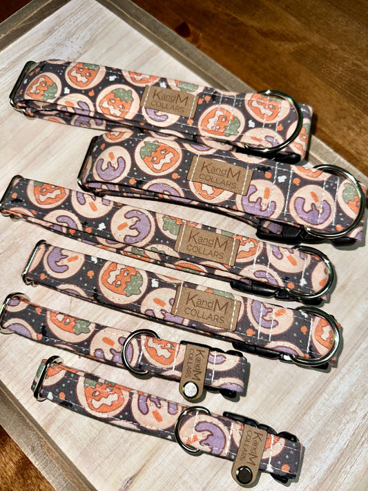 Dark Halloween Cookies Dog Collar, Pet Accessory