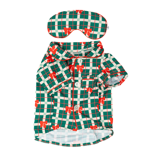 Howliday Bows Pajamas + Human Eye Pillow