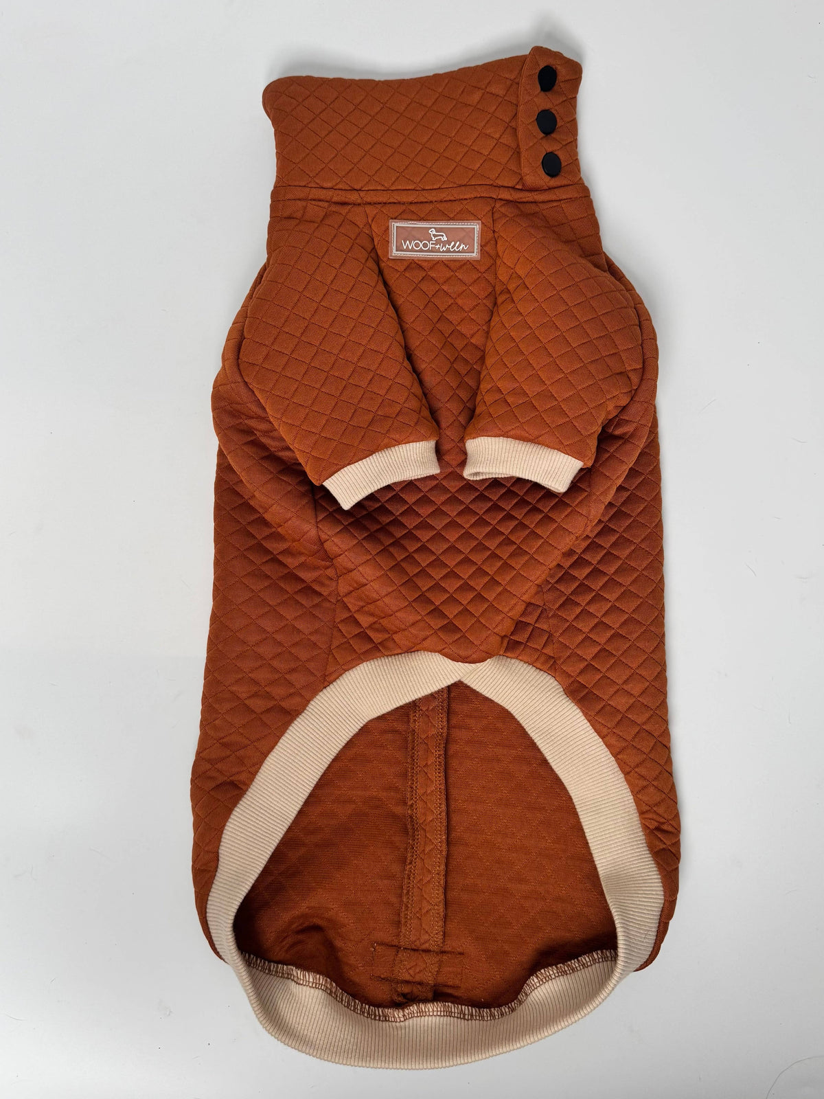 Dachshund Sweater - Rust Quilted Turtleneck Sweater