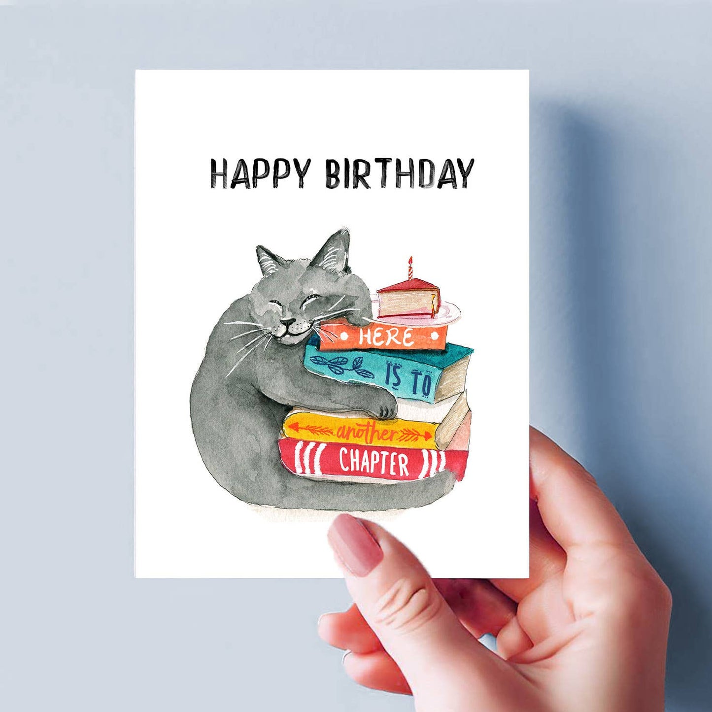 Book Lover Cat - Funny Birthday Card