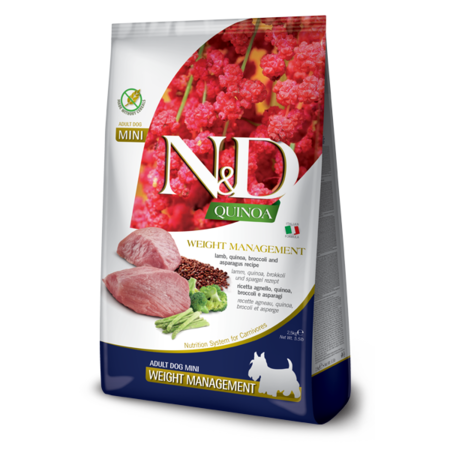 Farmina Dog Dry GF QUINOA
Weight Management Lamb &
Broccoli Mini 5.5#