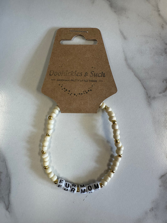 Fur Mom Word Bracelet