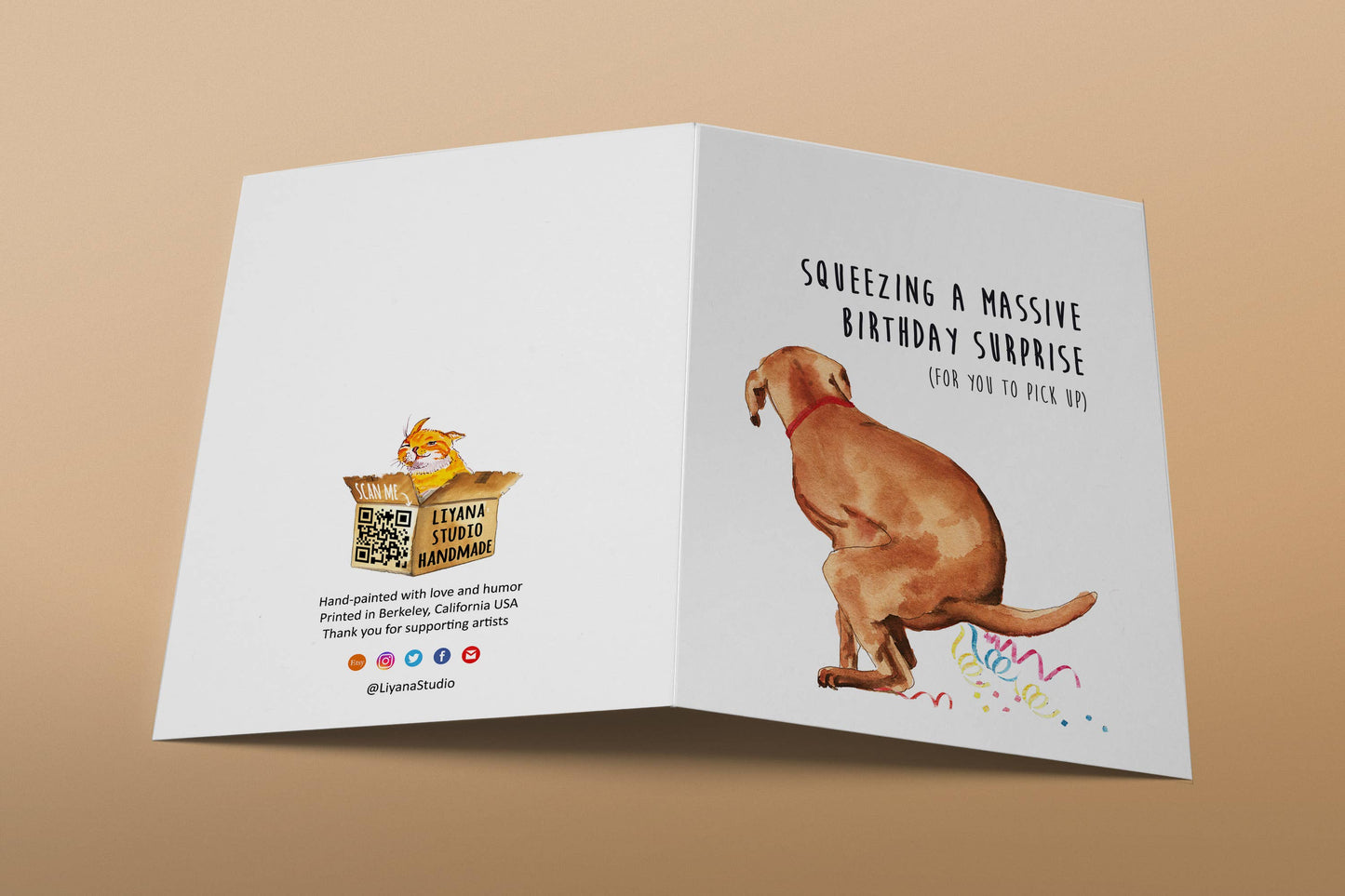Naughty Dog Surprise Gift - Funny Birthday Card