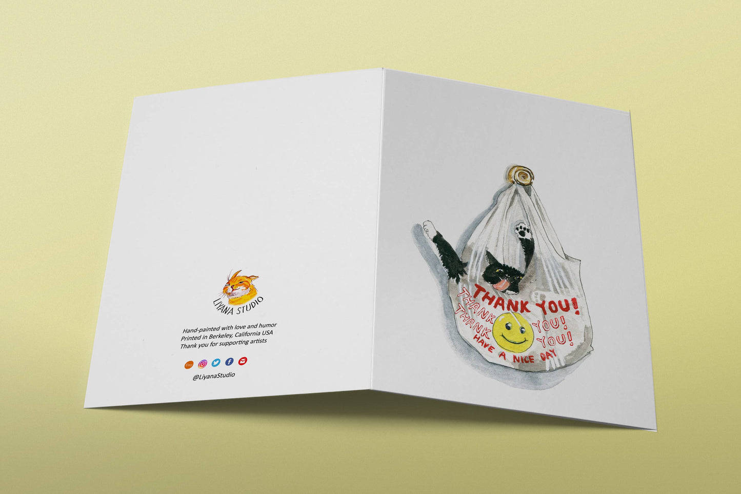 Thank You Bag Cat - Funny Thank You Card