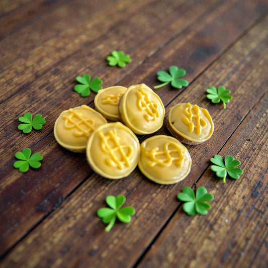 Lucky Gold Coins St Pawtys Day Dog Treat