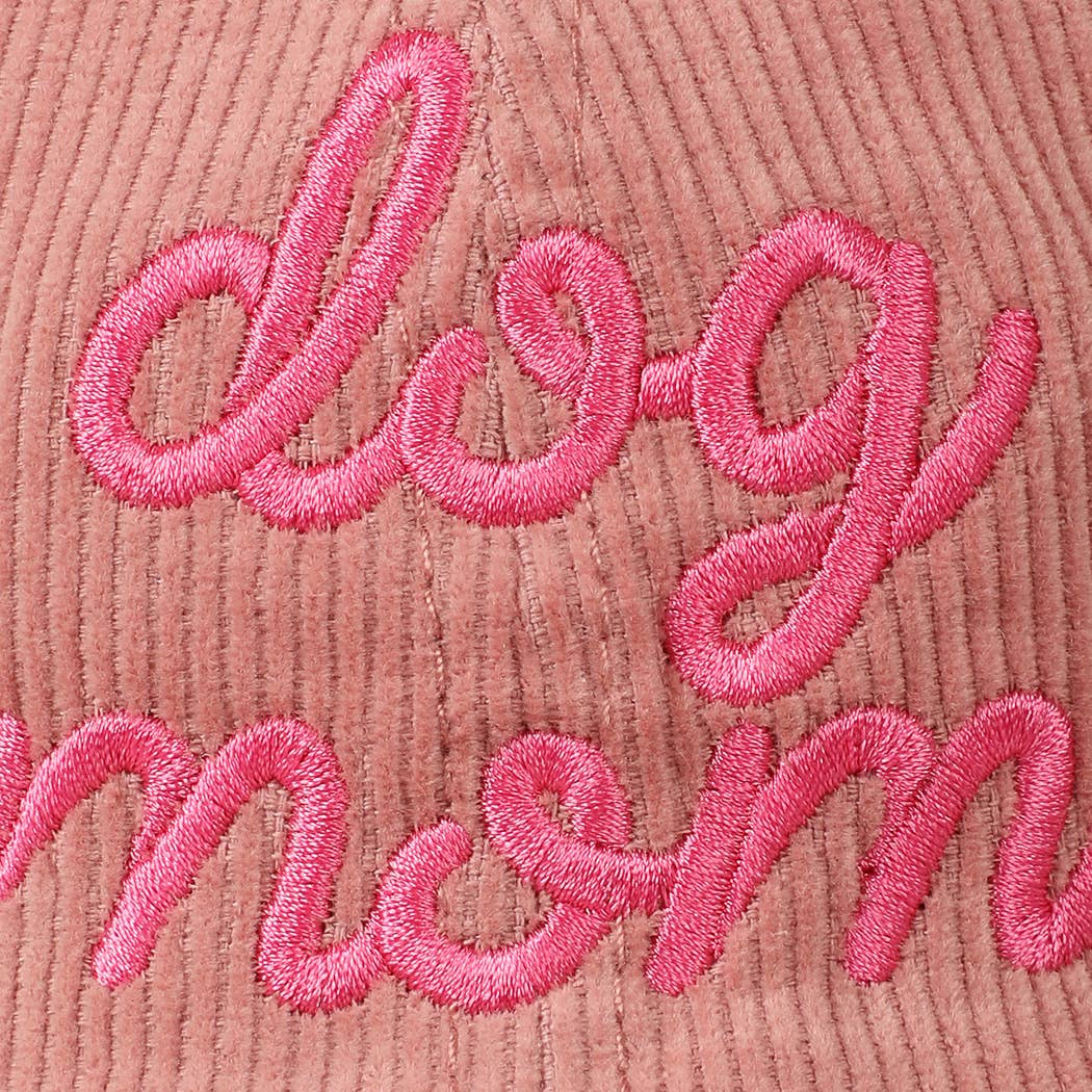 Pink Dog Mom Corduroy Baseball Cap