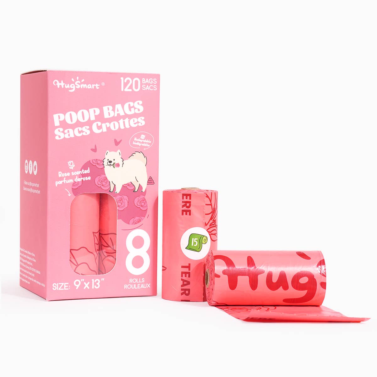 HugSmart Pet - Poop  Bag  | Rose Poop Bags 8pack