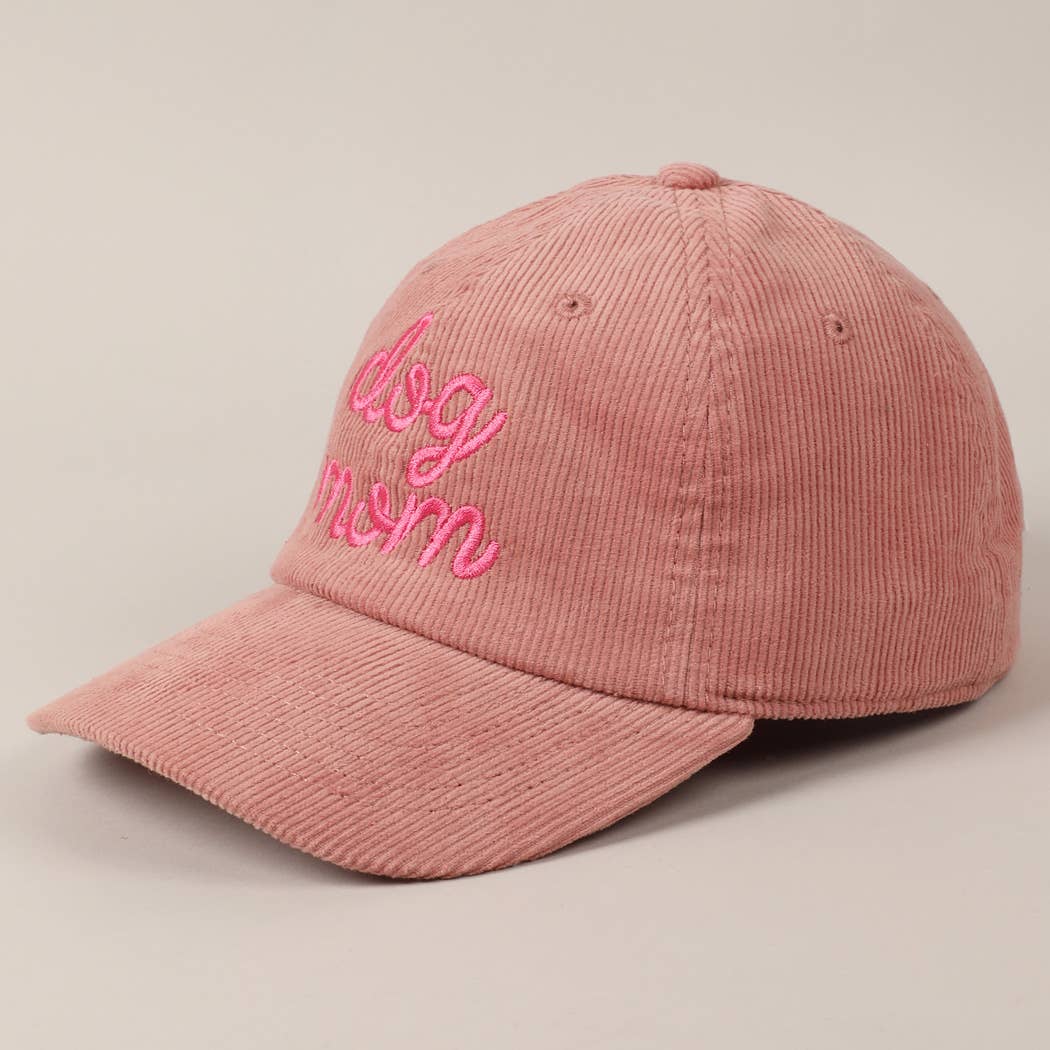 Pink Dog Mom Corduroy Baseball Cap