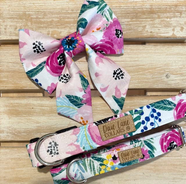 Pink Poppy Floral Dog Collar, Dixie Lane Collars