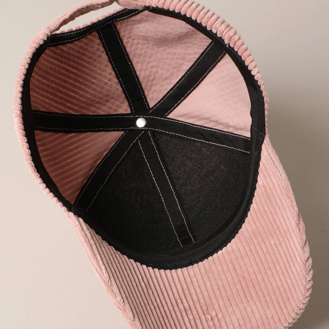 Dog Mom Chenille Patch Corduroy Baseball Cap