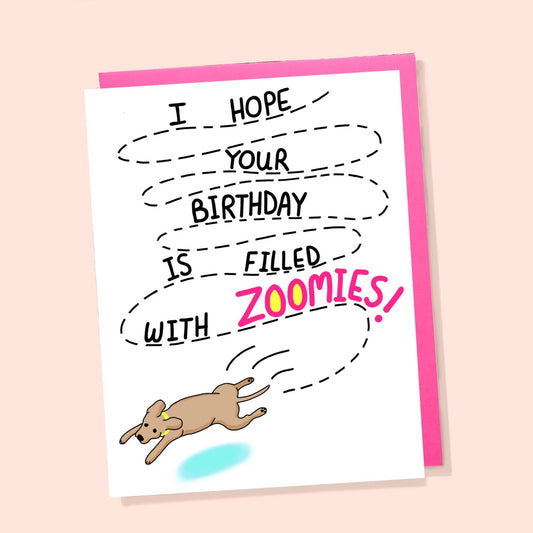 Dog Zoomies Birthday Card