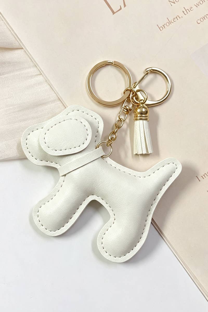 Vegan Leather Dog Bag Charm Keychain (Assorted)