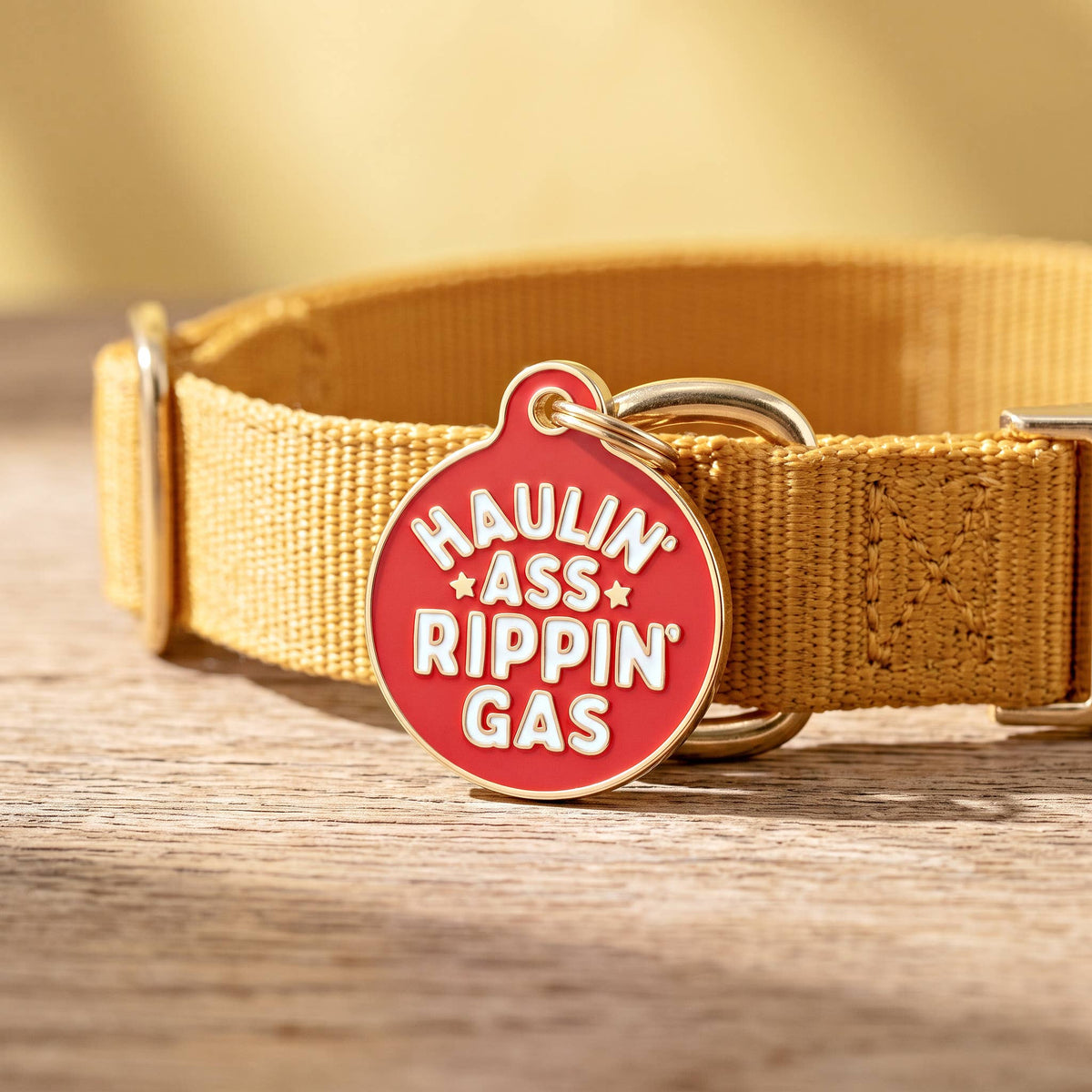 Funny Dog Tag Charm & Pet ID - Haulin Ass Ripping Gas