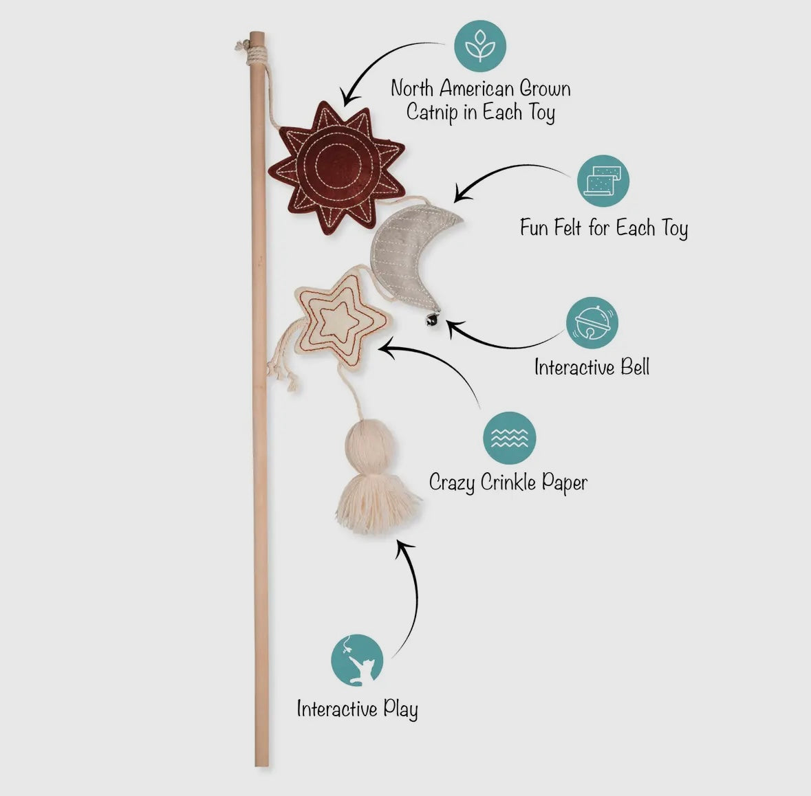 Happy Skies Multi Sensory Teaser Cat Toy