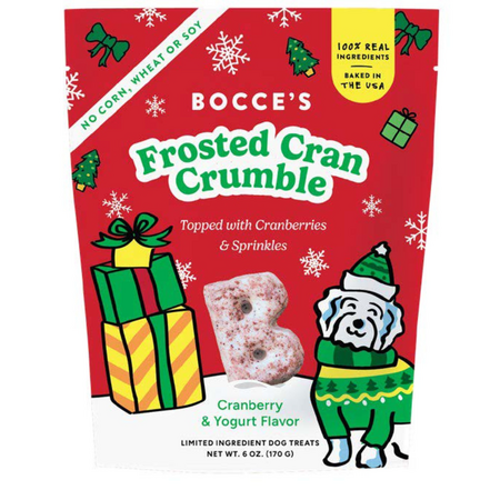 Bocce's Dog Treat Holiday
Soft & Chewy Frosted
Cranberry Crumble 6 oz