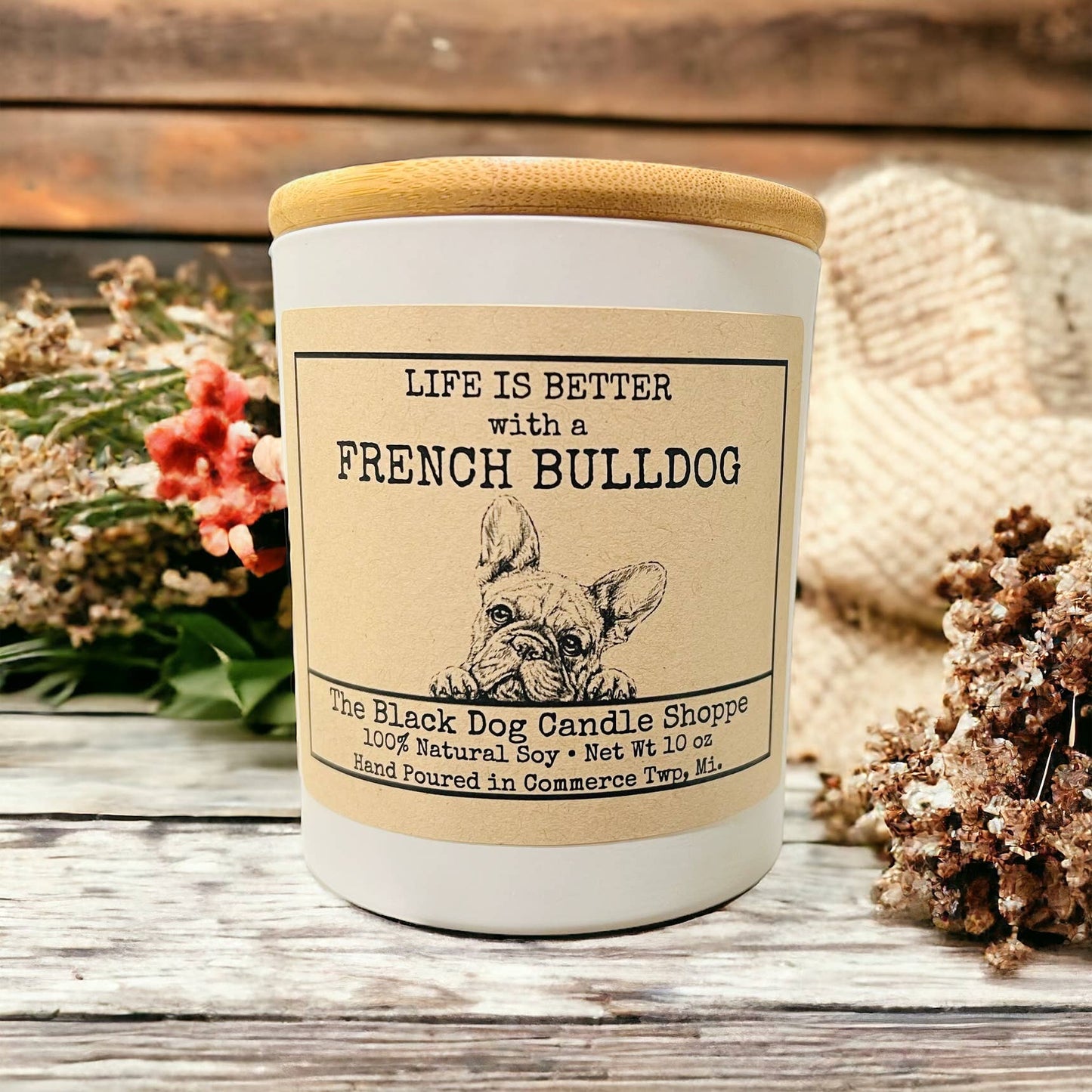 French Bulldog Candle