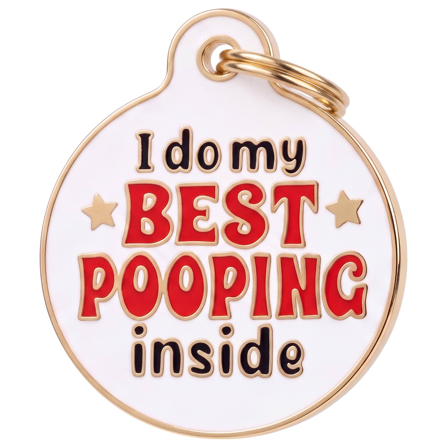 Funny Dog Tag Charm & Pet ID Tag - Best Pooping Inside