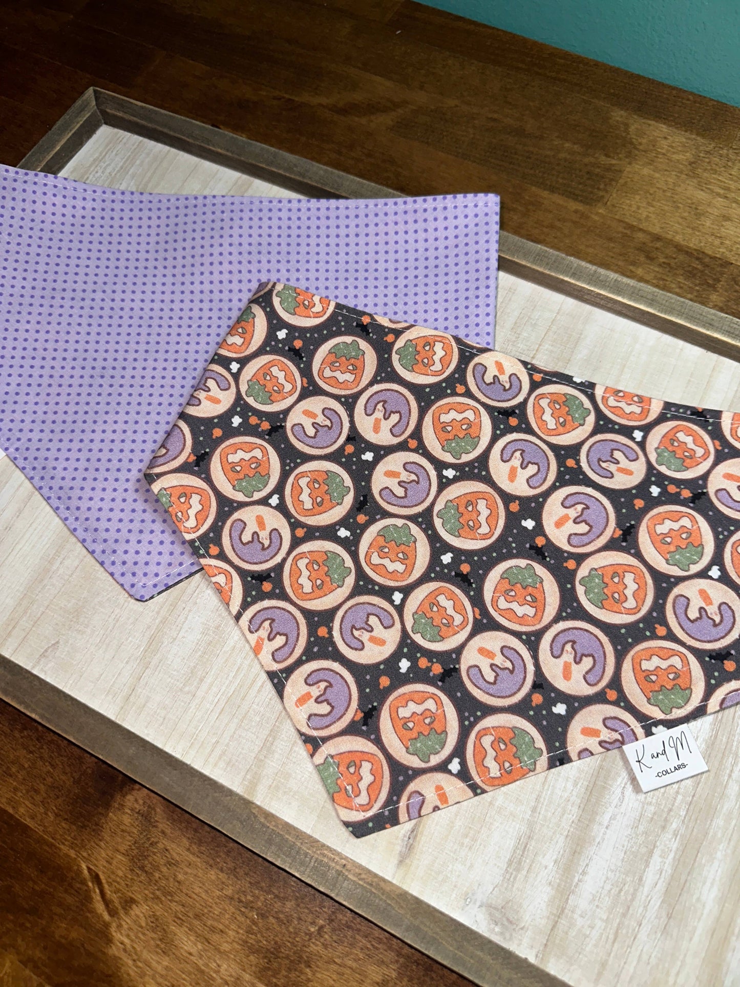 Dark Halloween Cookies Reversible Dog Bandana