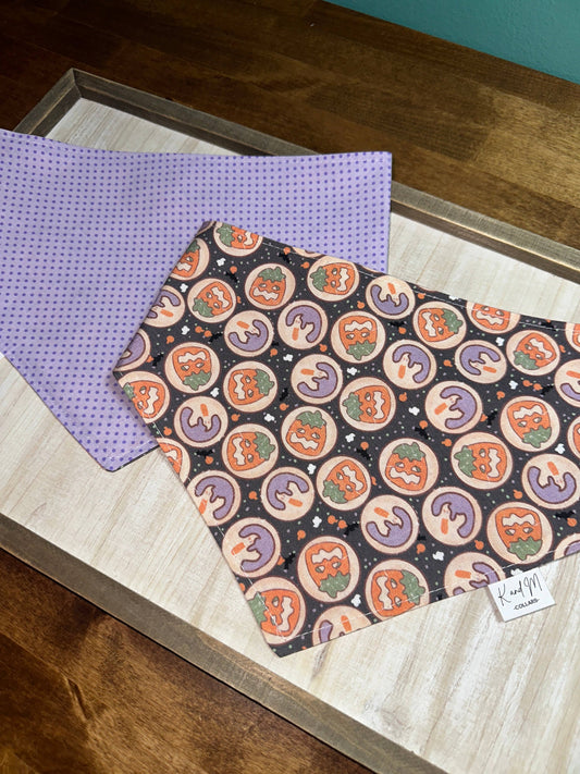 Dark Halloween Cookies Reversible Dog Bandana