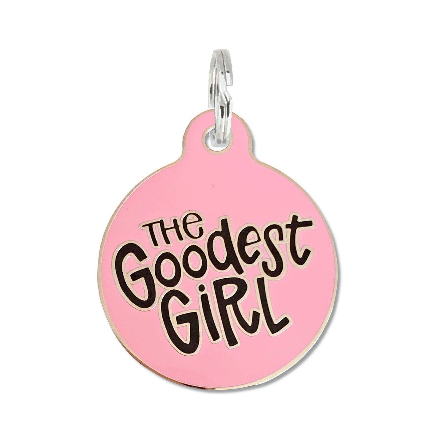 Dog Tag Collar Charm - The Goodest Girl - QR Code
