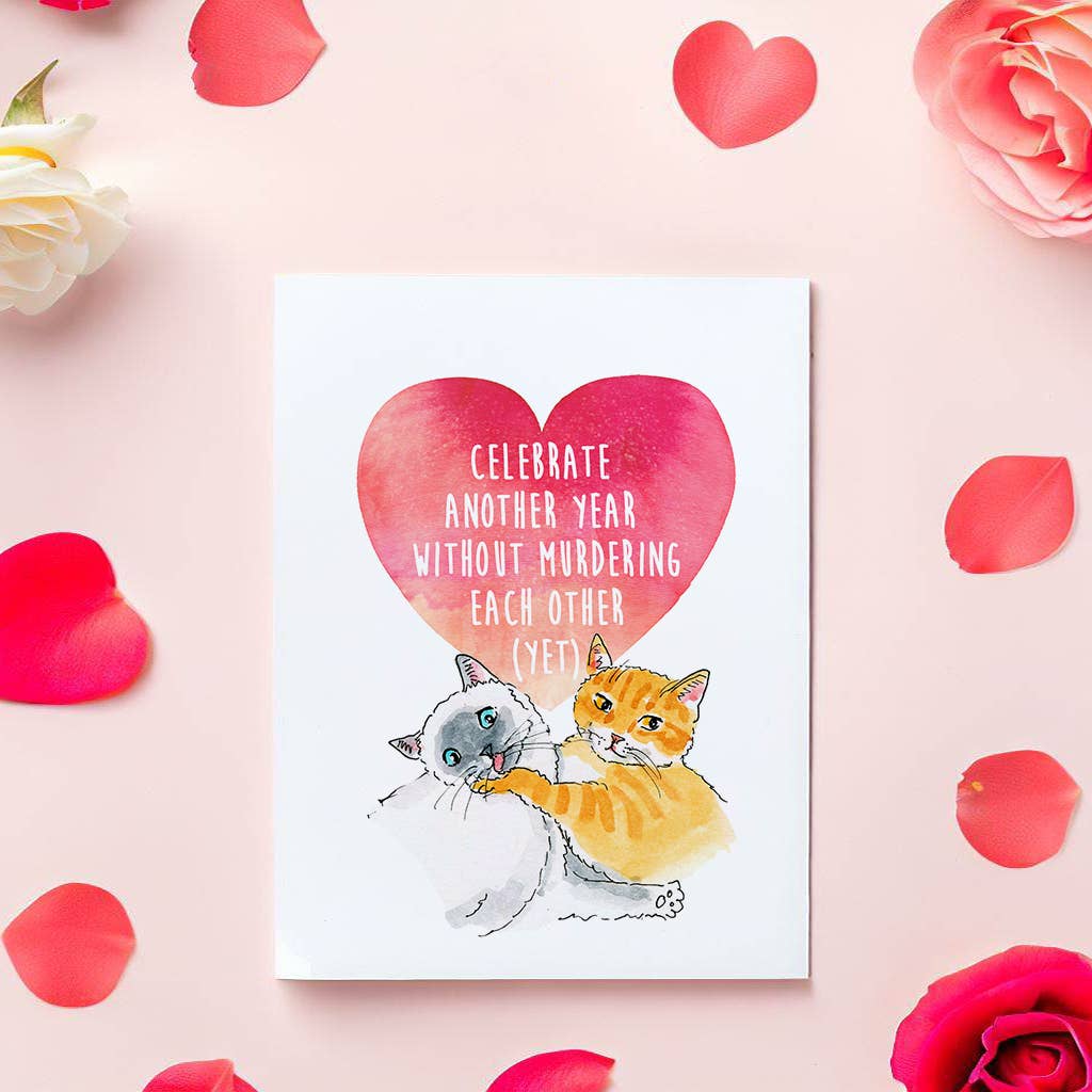 Murder Cats Couple - Funny Anniversary Card