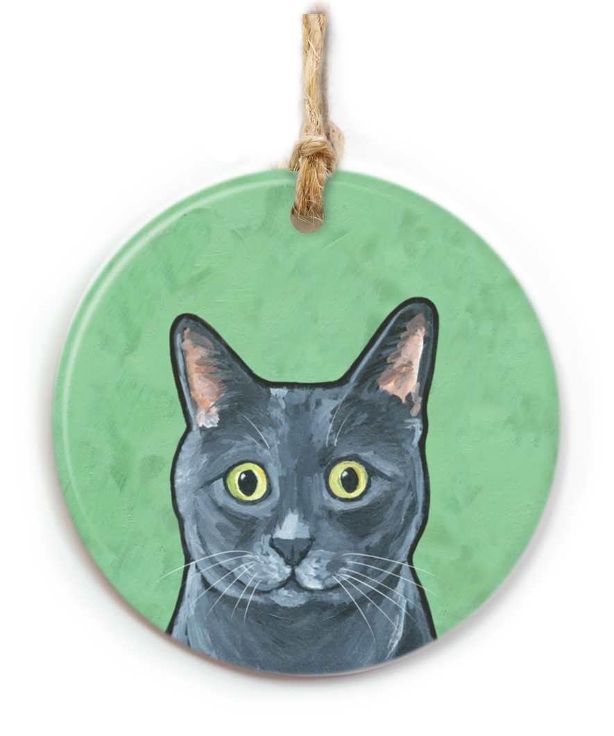 Gray Cat Ornament