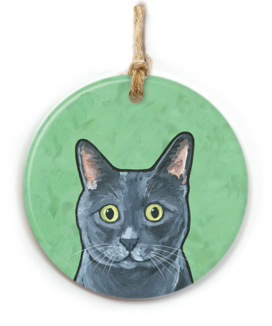 Gray Cat Ornament