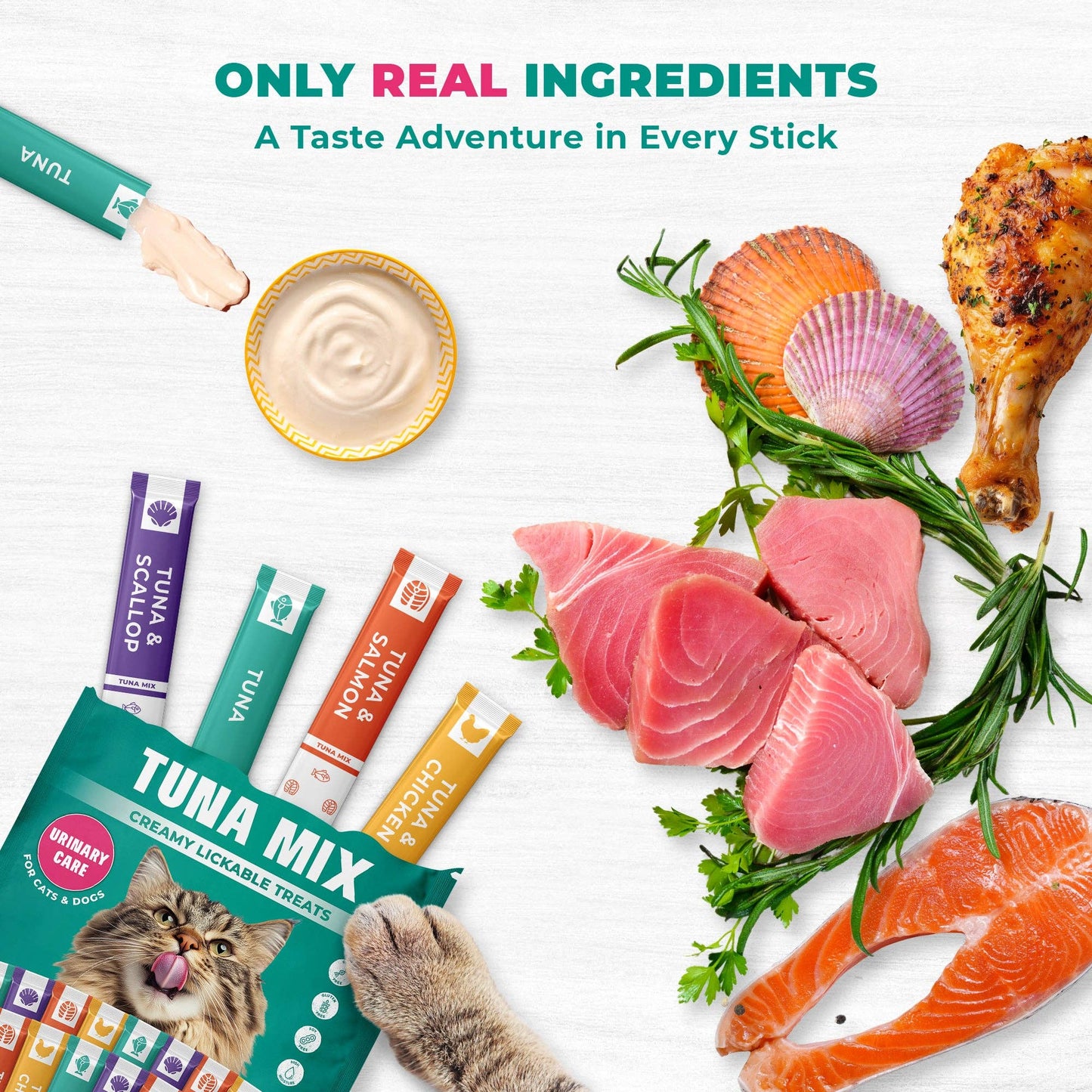 Lickable Cat & Dog Treats (Squeeze Tubes) – Tuna Mix, Urinary Care, Multivitamin (10 Ounce (Pack of 1)