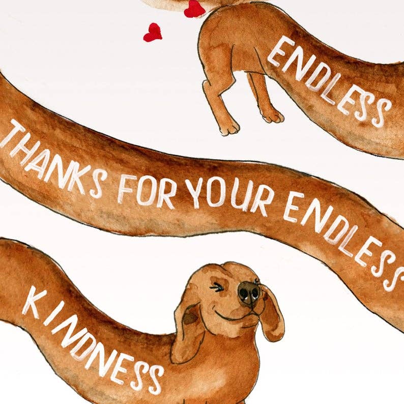 Endless Thanks Wiener - Funny Thank You Card