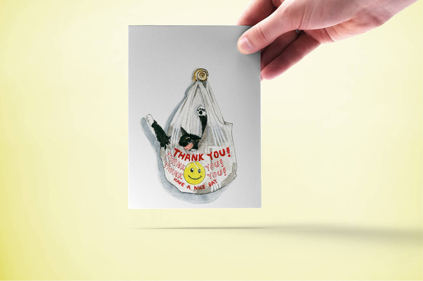 Thank You Bag Cat - Funny Thank You Card
