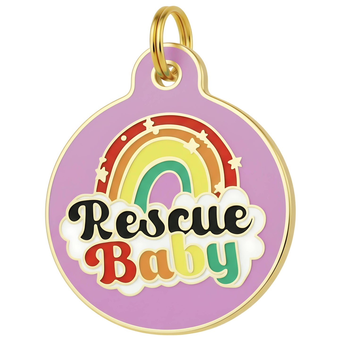 Pet ID Tag  - Rescue Baby *Purple - QR CODE
