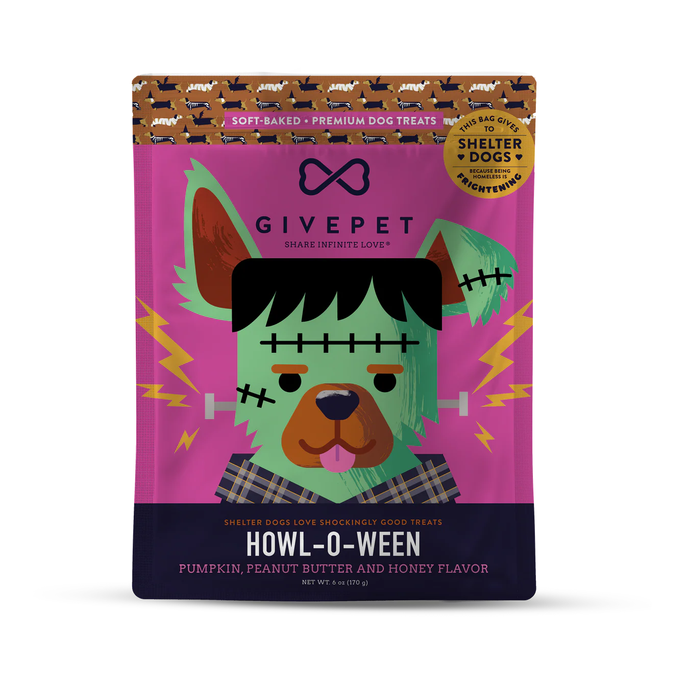 GivePet Howl-O-Ween Soft & Chewy Dog Treats 6oz Bag