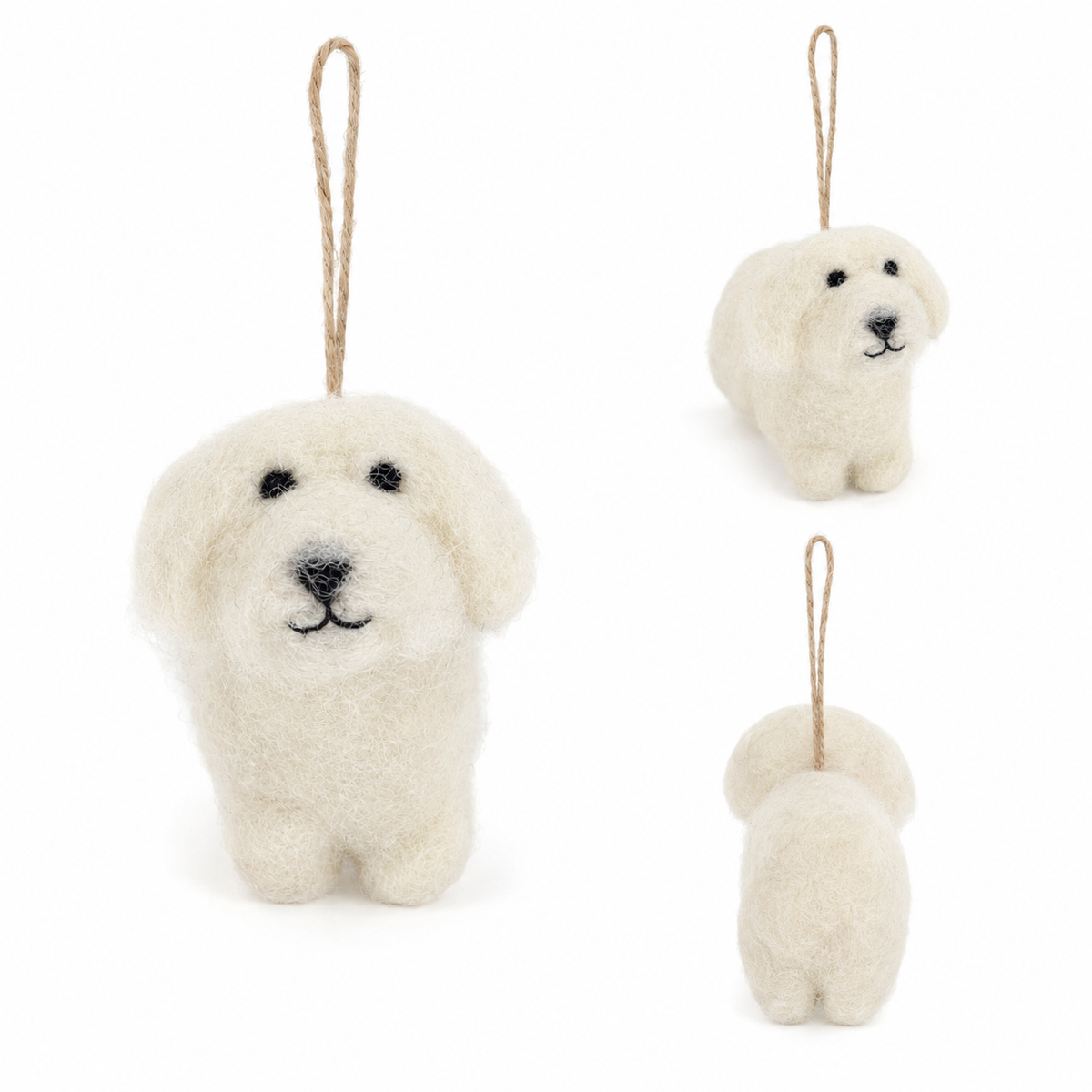 Felt Ornament - White Maltese Dog