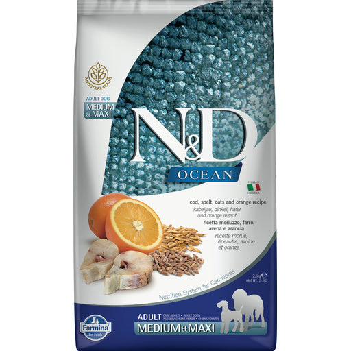Farmina Dog Dry
ANCESTRAL GRAIN Codfish & Orange Medium Maxi 5.5#