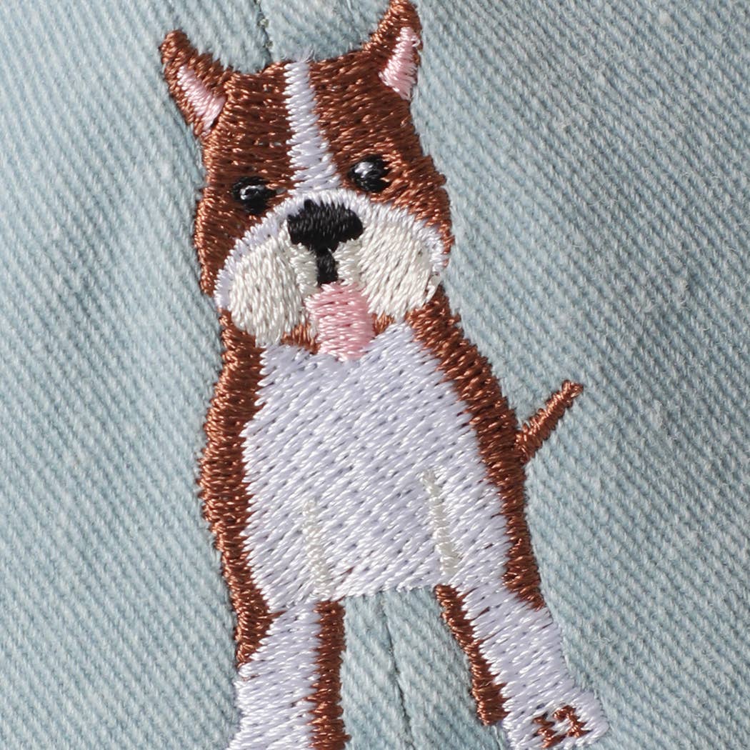 BROWN Pit Bull Embroidered Pigment Dyed Cotton Baseball Cap