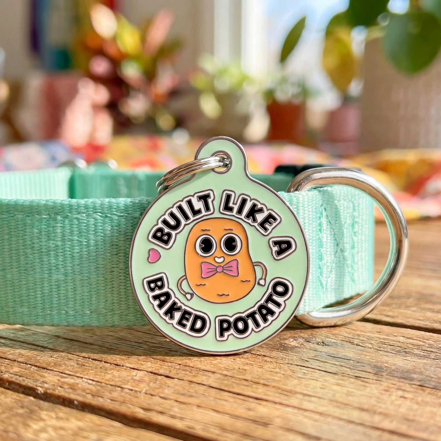 Funny Dog Charm or Pet ID Tag - Built Like a Baked Potato