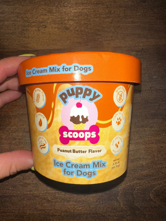 Puppy Scoops Peanut Butter Ice Cream Mix 2.32 oz
(Makes 8 oz)