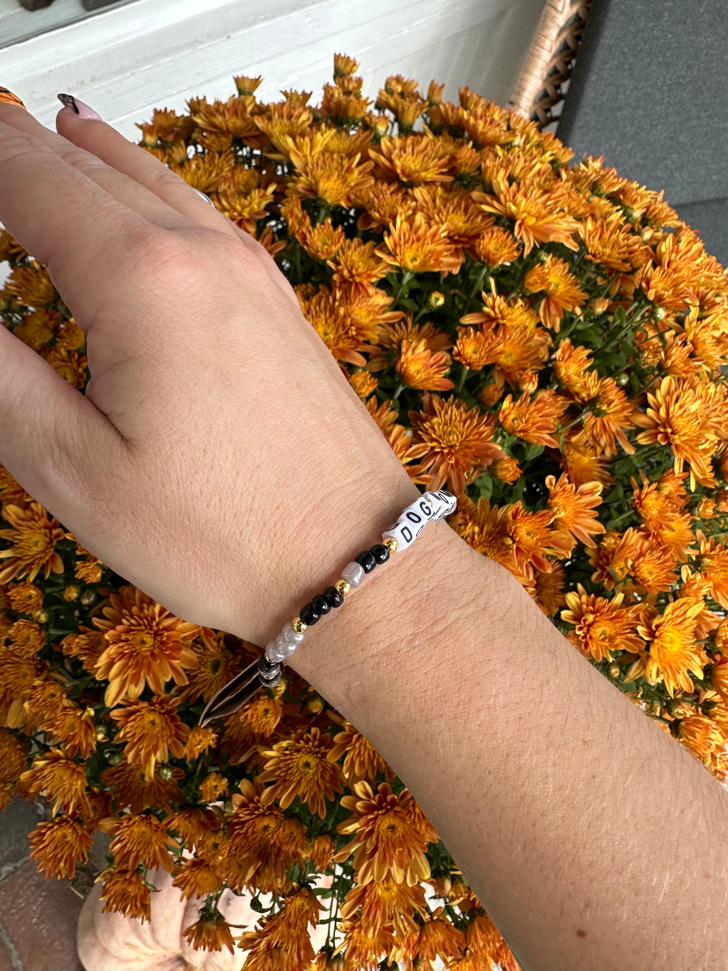 Dog Mom Word Bracelet