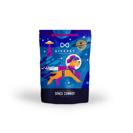 GivePet Dog Treat FD Space Cowboy Beef Liver 3 oz