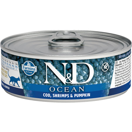 Farmina Cat Can GF OCEAN
Cod, Shrimp, & Pumpkin 2.8 oz