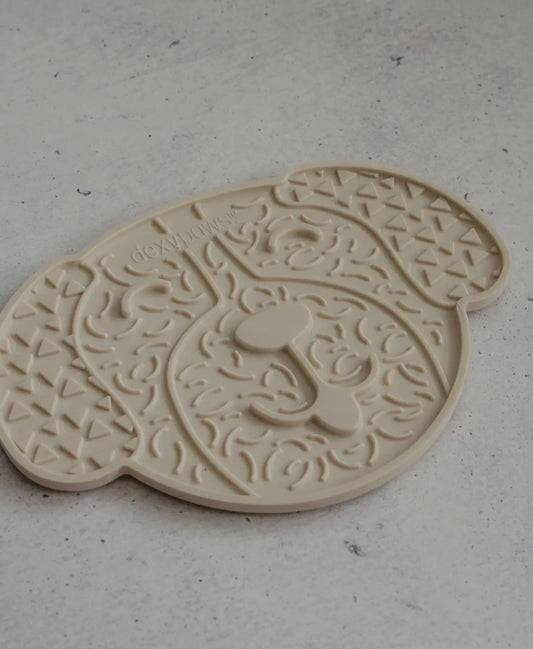 Cream Dog Head Enrichment Lick Mat