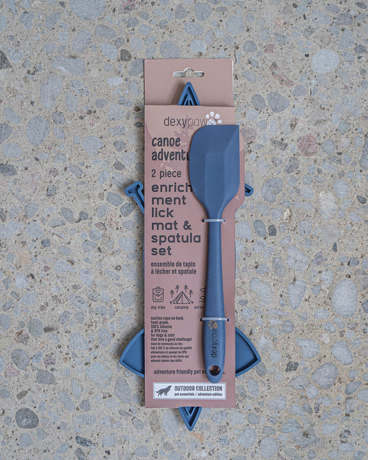 Canoe Enrichment Lick Mat with Silicone Spatula