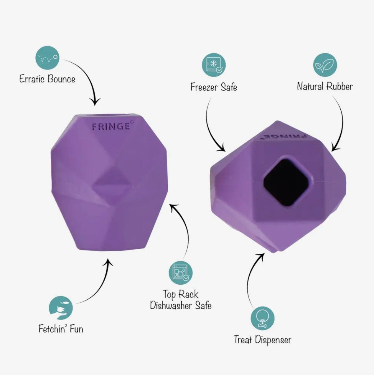 You're Adora-Ball Purple Rubber Dog Toy