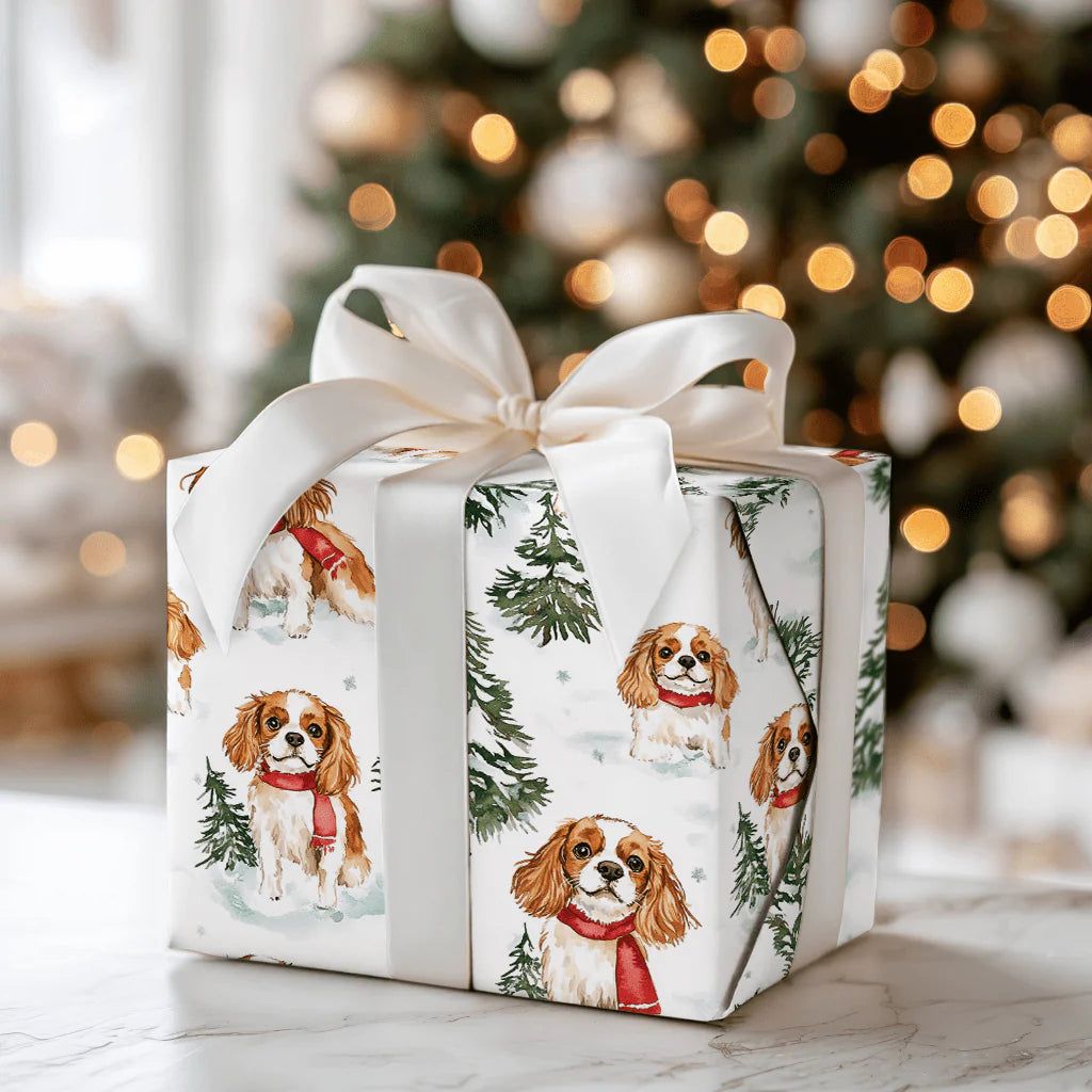 Snow Day for Cavalier King Charles - 6ft Wrapping Paper