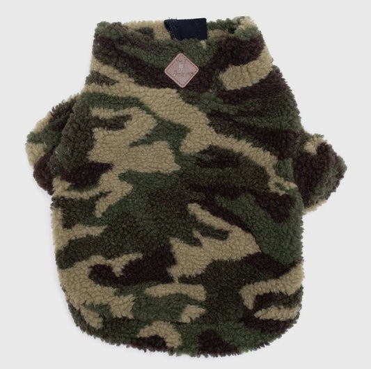 Camo Quarter Zip Dog Pullover